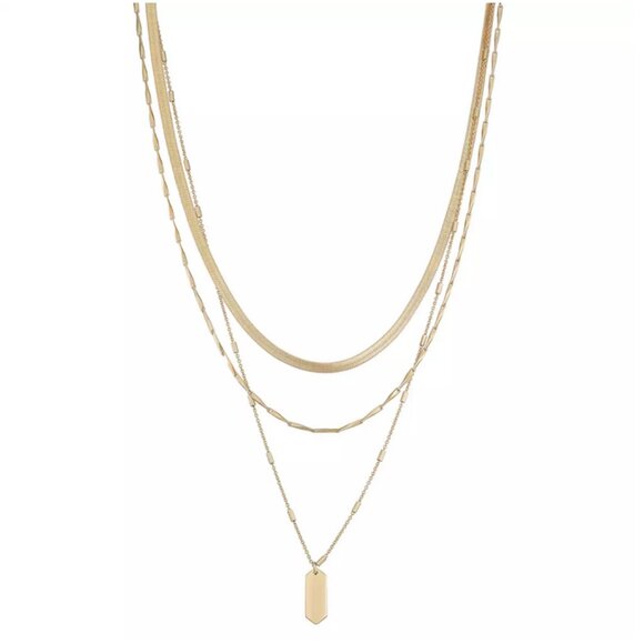 Nine West Jewelry - Nine West Three Row Gold Tone Necklace